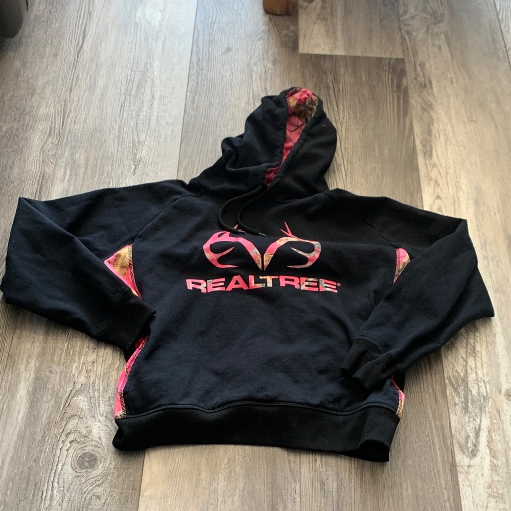 Realtree Black Hoodie with Pink Accents‎